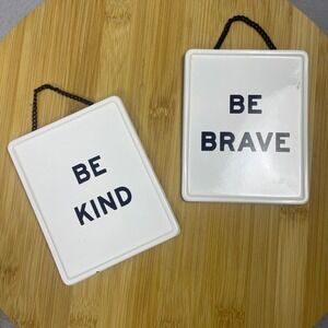 Hearth & Hand Wall Signs Decor Be Kind‎ Be Brave Metal Farmhouse Magnolia Farms